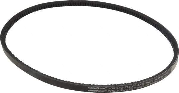 Continental ContiTech - Section AX, 37" Outside Length, V-Belt - Fiber Reinforced Vytracord, Torque-Flex, No. AX35 - USA Tool & Supply