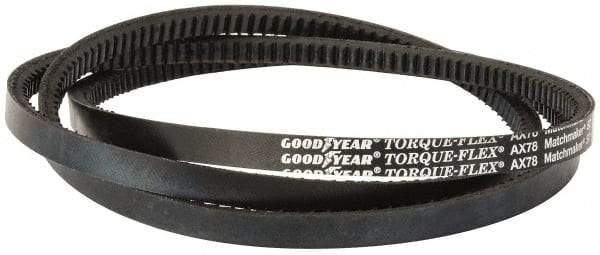 Continental ContiTech - Section AX, 80" Outside Length, V-Belt - Fiber Reinforced Vytracord, Torque-Flex, No. AX78 - USA Tool & Supply