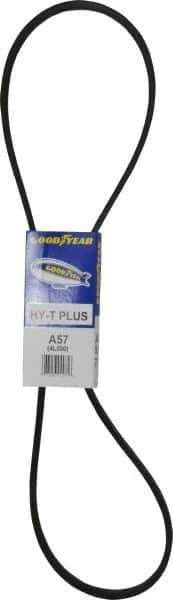 Continental ContiTech - Section A, 59" Outside Length, V-Belt - Wingprene Rubber-Impregnated Fabric, HY-T Matchmaker, No. A57 - USA Tool & Supply