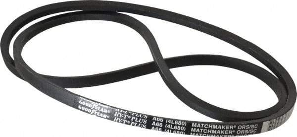 Continental ContiTech - Section A, 68" Outside Length, V-Belt - Wingprene Rubber-Impregnated Fabric, HY-T Matchmaker, No. A66 - USA Tool & Supply