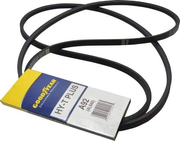 Continental ContiTech - Section A, 94" Outside Length, V-Belt - Wingprene Rubber-Impregnated Fabric, HY-T Matchmaker, No. A92 - USA Tool & Supply