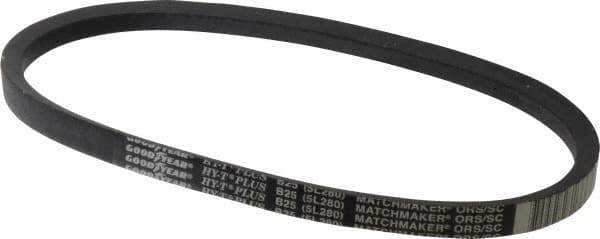 Continental ContiTech - Section B, 28" Outside Length, V-Belt - Wingprene Rubber-Impregnated Fabric, HY-T Matchmaker, No. B25 - USA Tool & Supply