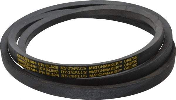 Continental ContiTech - Section B, 82" Outside Length, V-Belt - Wingprene Rubber-Impregnated Fabric, HY-T Matchmaker, No. B79 - USA Tool & Supply