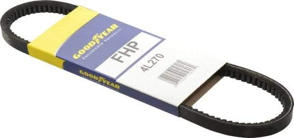 Continental ContiTech - Section 4L, 27" Outside Length, V-Belt - High Traction Rubber, Fractional HP, No. 4L270 - USA Tool & Supply