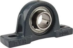 Value Collection - 5-1/2" OALBall Bearing Pillow Block - Cast Iron - USA Tool & Supply