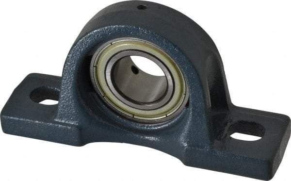 Value Collection - 6-3/16" OALBall Bearing Pillow Block - Cast Iron - USA Tool & Supply