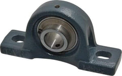 Value Collection - 5-1/2" OALBall Bearing Pillow Block - Cast Iron - USA Tool & Supply