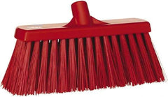 Vikan - 12" Heavy Duty Synthetic Push Broom - 2" Bristle Length, Plastic Block, European Threaded Handle Connection - USA Tool & Supply