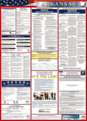 NMC - 24" Wide x 40" High Laminated Paper Labor Law Information Poster - Arkansas Jurisdiction, 0.03" Thick, English - USA Tool & Supply