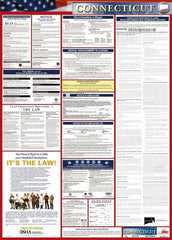 NMC - 24" Wide x 40" High Laminated Paper Labor Law Information Poster - Connecticut Jurisdiction, 0.03" Thick, English - USA Tool & Supply