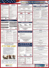 NMC - 24" Wide x 40" High Laminated Paper Labor Law Information Poster - District of Columbia Jurisdiction, 0.03" Thick, English - USA Tool & Supply