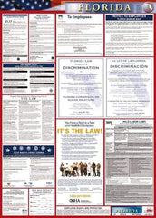 NMC - 24" Wide x 40" High Laminated Paper Labor Law Information Poster - Florida Jurisdiction, 0.03" Thick, English - USA Tool & Supply