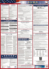 NMC - 24" Wide x 40" High Laminated Paper Labor Law Information Poster - Iowa Jurisdiction, 0.03" Thick, English - USA Tool & Supply