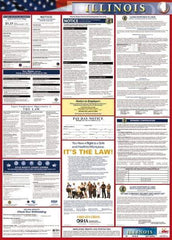 NMC - 24" Wide x 40" High Laminated Paper Labor Law Information Poster - Illinois Jurisdiction, 0.03" Thick, English - USA Tool & Supply