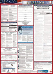 NMC - 24" Wide x 40" High Laminated Paper Labor Law Information Poster - Indiana Jurisdiction, 0.03" Thick, English - USA Tool & Supply