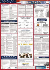 NMC - 24" Wide x 40" High Laminated Paper Labor Law Information Poster - Kansas Jurisdiction, 0.03" Thick, English - USA Tool & Supply