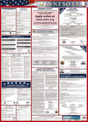 NMC - 24" Wide x 40" High Laminated Paper Labor Law Information Poster - Minnesota Jurisdiction, 0.03" Thick, English - USA Tool & Supply