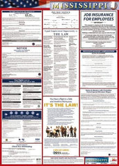 NMC - 24" Wide x 40" High Laminated Paper Labor Law Information Poster - Mississippi Jurisdiction, 0.03" Thick, English - USA Tool & Supply