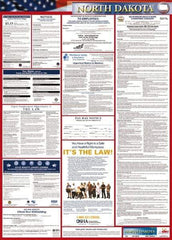 NMC - 24" Wide x 40" High Laminated Paper Labor Law Information Poster - North Dakota Jurisdiction, 0.03" Thick, English - USA Tool & Supply