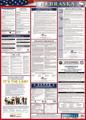 NMC - 24" Wide x 40" High Laminated Paper Labor Law Information Poster - Nebraska Jurisdiction, 0.03" Thick, English - USA Tool & Supply