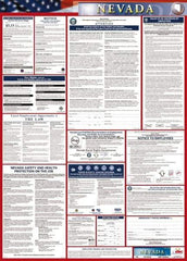 NMC - 24" Wide x 40" High Laminated Paper Labor Law Information Poster - Nevada Jurisdiction, 0.03" Thick, English - USA Tool & Supply