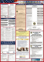 NMC - 24" Wide x 40" High Laminated Paper Labor Law Information Poster - Oklahoma Jurisdiction, 0.03" Thick, English - USA Tool & Supply