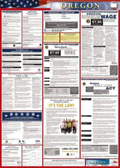 NMC - 24" Wide x 40" High Laminated Paper Labor Law Information Poster - Oregon Jurisdiction, 0.03" Thick, English - USA Tool & Supply