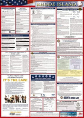 NMC - 24" Wide x 40" High Laminated Paper Labor Law Information Poster - Rhode Island Jurisdiction, 0.03" Thick, English - USA Tool & Supply