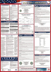 NMC - 24" Wide x 40" High Laminated Paper Labor Law Information Poster - South Carolina Jurisdiction, 0.03" Thick, English - USA Tool & Supply