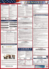 NMC - 24" Wide x 40" High Laminated Paper Labor Law Information Poster - Vermont Jurisdiction, 0.03" Thick, English - USA Tool & Supply