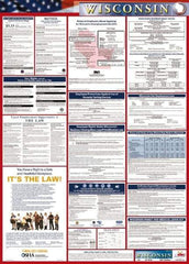 NMC - 24" Wide x 40" High Laminated Paper Labor Law Information Poster - Wisconsin Jurisdiction, 0.03" Thick, English - USA Tool & Supply