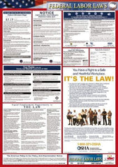 NMC - 24" Wide x 40" High Laminated Paper Labor Law Information Poster - Federal Jurisdiction, 0.03" Thick, English - USA Tool & Supply