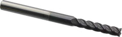Accupro - 7/32", 1" LOC, 1/4" Shank Diam, 3" OAL, 4 Flute, Solid Carbide Square End Mill - Single End, AlTiN Finish, Spiral Flute, 40° Helix, Centercutting, Right Hand Cut, Right Hand Flute - USA Tool & Supply