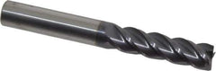 Accupro - 3/8", 1-3/8" LOC, 3/8" Shank Diam, 3" OAL, 4 Flute, Solid Carbide Square End Mill - Single End, AlTiN Finish, Spiral Flute, 40° Helix, Centercutting, Right Hand Cut, Right Hand Flute - USA Tool & Supply