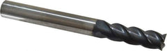 Accupro - 7/16", 1-3/8" LOC, 7/16" Shank Diam, 4" OAL, 4 Flute, Solid Carbide Square End Mill - Single End, AlTiN Finish, Spiral Flute, 40° Helix, Centercutting, Right Hand Cut, Right Hand Flute - USA Tool & Supply