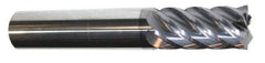 Accupro - 3/4", 2-1/4" LOC, 3/4" Shank Diam, 5" OAL, 6 Flute, Solid Carbide Square End Mill - Single End, TiCN Finish, Spiral Flute, 40° Helix, Centercutting, Right Hand Cut, Right Hand Flute - USA Tool & Supply