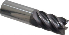 Accupro - 1", 1-3/4" LOC, 1" Shank Diam, 4" OAL, 6 Flute, Solid Carbide Square End Mill - Single End, AlTiN Finish, Spiral Flute, 40° Helix, Centercutting, Right Hand Cut, Right Hand Flute - USA Tool & Supply