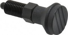 Gibraltar - M12x1.5, 17mm Thread Length, 6mm Plunger Diam, Knob Handle Indexing Plunger - Plunger Style A, 20mm Body Length, 56mm OAL, Steel - USA Tool & Supply