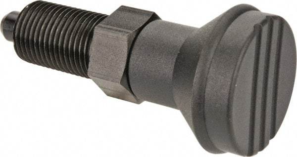 Gibraltar - M16x1.5, 23mm Thread Length, 8mm Plunger Diam, Knob Handle Indexing Plunger - Plunger Style A, 26mm Body Length, 74mm OAL, Steel - USA Tool & Supply