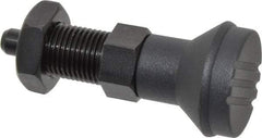 Gibraltar - M16x1.5, 23mm Thread Length, 8mm Plunger Diam, Knob Handle Indexing Plunger - Plunger Style B, 26mm Body Length, 74mm OAL, Steel - USA Tool & Supply