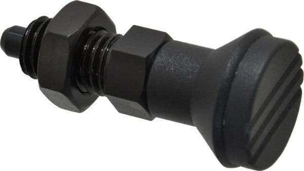 Gibraltar - 5/8-11, 23mm Thread Length, 8mm Plunger Diam, Knob Handle Indexing Plunger - Plunger Style B, 26mm Body Length, 74mm OAL, Steel - USA Tool & Supply