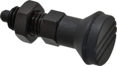 Gibraltar - 5/8-11, 23mm Thread Length, 8mm Plunger Diam, Knob Handle Indexing Plunger - Plunger Style B, 26mm Body Length, 74mm OAL, Steel - USA Tool & Supply
