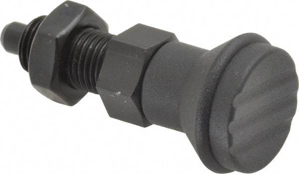 Gibraltar - 3/8-24, 15mm Thread Length, 5mm Plunger Diam, Knob Handle Indexing Plunger - Plunger Style B, 17mm Body Length, 47mm OAL, Steel - USA Tool & Supply