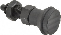 Gibraltar - 3/8-24, 15mm Thread Length, 5mm Plunger Diam, Knob Handle Indexing Plunger - Plunger Style B, 17mm Body Length, 47mm OAL, Steel - USA Tool & Supply