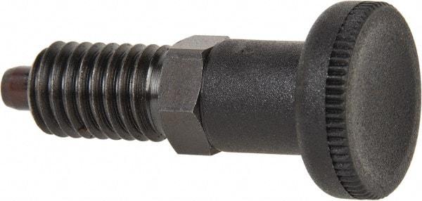 Gibraltar - 1/2-13, 17mm Thread Length, 6mm Plunger Diam, Knob Handle Indexing Plunger - Plunger Style A, 20mm Body Length, 56mm OAL, Steel - USA Tool & Supply