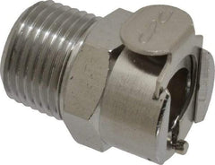 CPC Colder Products - 3/8 NPT Brass, Quick Disconnect, Valved Coupling Body - 250 Max psi, -40 to 180°F, 1.14" OAL x 0.89" Overall Height, Chrome Plated - USA Tool & Supply