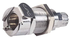 CPC Colder Products - PTF Brass, Quick Disconnect, Valved Panel Mount Coupling Body - 250 Max psi, -40 to 180°F, 1.87" OAL x 0.89" Overall Height, Chrome Plated - USA Tool & Supply