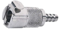 CPC Colder Products - 3/8" Inside Tube Diam, Brass, Quick Disconnect, Hose Barb Valved Inline Coupling Body - 250 Max psi, -40 to 180°F, 2" OAL x 0.89" Overall Height, Chrome Plated - USA Tool & Supply