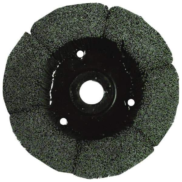 Osborn - 4" 80 Grit Silicon Carbide Crimped Disc Brush - Medium Grade, Plain Hole Connector, 1-1/2" Trim Length, 3/4" Shank Diam, 7/8" Arbor Hole - USA Tool & Supply