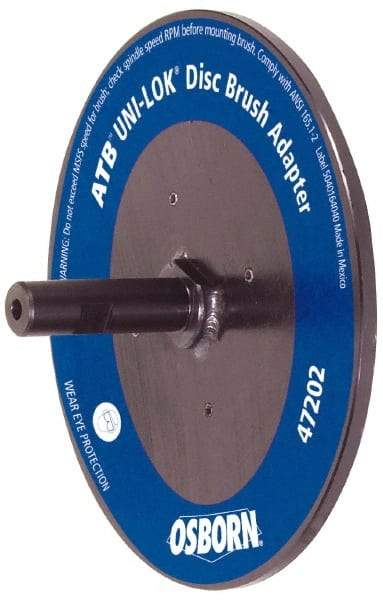 Osborn - 7/8" Arbor Hole to 3/4" Shank Diam Drive Arbor - For 3, 4 & 5" UNI LOK Disc Brushes, Attached Spindle, Flow Through Spindle - USA Tool & Supply